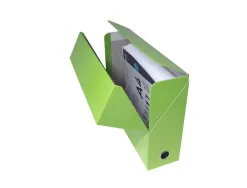Boite transfert exacompta iderama carton recouvert 15/10e 25x33cm dos 90mm vert anis