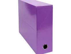 Boite transfert exacompta iderama carton recouvert 15/10e 25x33cm dos 90mm violet