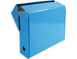 Boite transfert exacompta iderama carton pellicule 15/10e a4 25x33cm dos 90mm oeillet prehension turquoise
