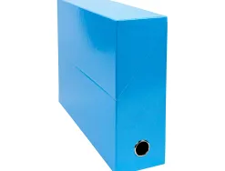 Boite transfert exacompta iderama carton pellicule 15/10e a4 25x33cm dos 90mm oeillet prehension turquoise