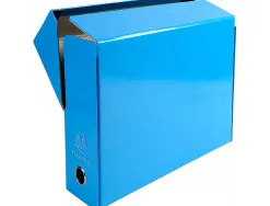 Boite transfert exacompta iderama carton pellicule 15/10e a4 25x33cm dos 90mm oeillet prehension turquoise
