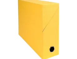 Boite transfert exacompta iderama carton recouvert papier toile 15/10e a4 25x33cm dos 90mm oeillet jaune