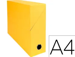 Boite transfert exacompta iderama carton recouvert papier toile 15/10e a4 25x33cm dos 90mm oeillet jaune