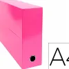 Boite transfert exacompta iderama carton recouvert 15/10e 25x33cm dos 90mm rose