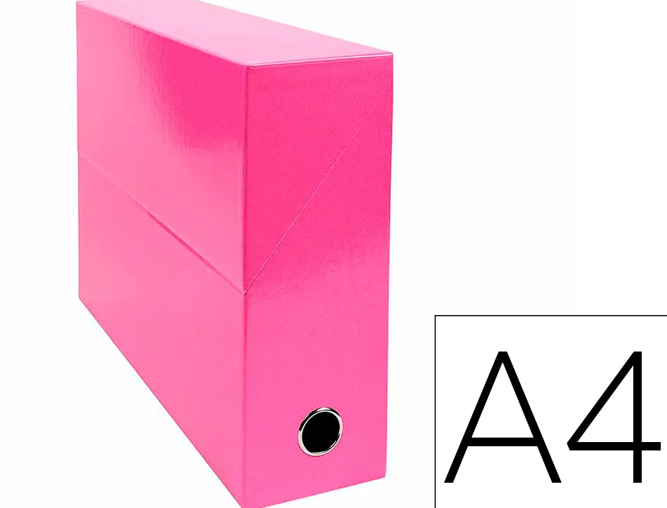 Boite transfert exacompta iderama carton recouvert 15/10e 25x33cm dos 90mm rose