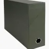 Boite transfert exacompta natural carton toile 14/10e 25x33cm dos 90mm oeillet prehension vert