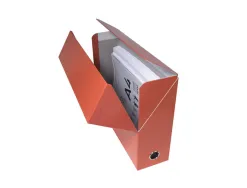 Boite transfert exacompta iderama carton recouvert 15/10e 25x33cm dos 90mm rouge