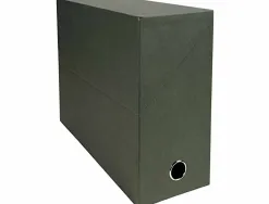 Boite transfert exacompta natural carton toile 14/10e 25x33cm dos 120mm oeillet prehension vert