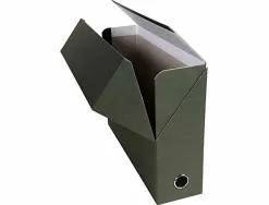 Boite transfert exacompta natural carton toile 14/10e 25x33cm dos 120mm oeillet prehension vert