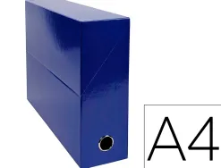 Boite transfert exacompta iderama carton recouvert 15/10e 25x33cm dos 90mm bleu fonce
