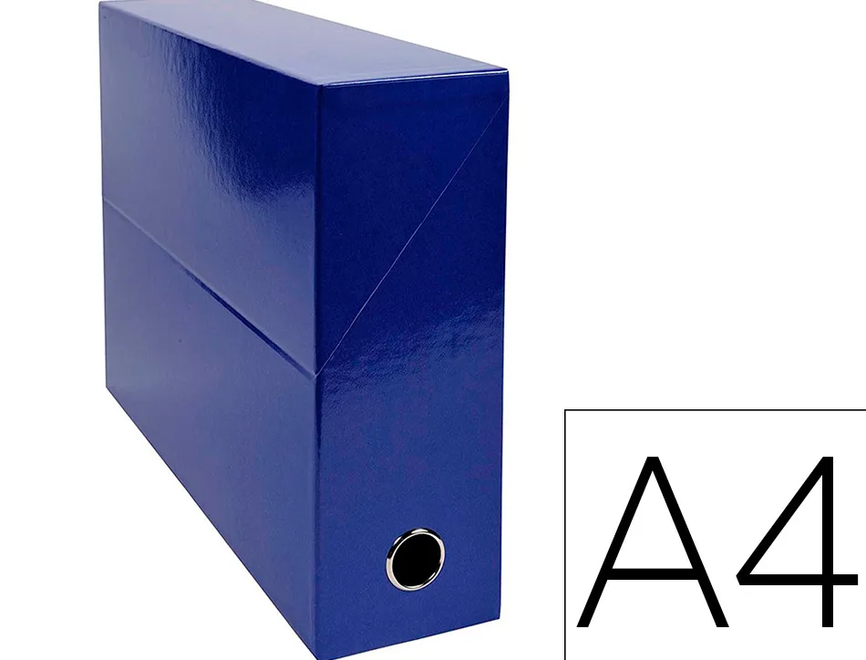 Boite transfert exacompta iderama carton recouvert 15/10e 25x33cm dos 90mm bleu fonce