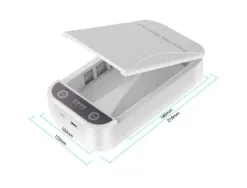 Boitier de sterilisation uvc innova detruit micro-organismes et bacteries pour portables cles lunettes