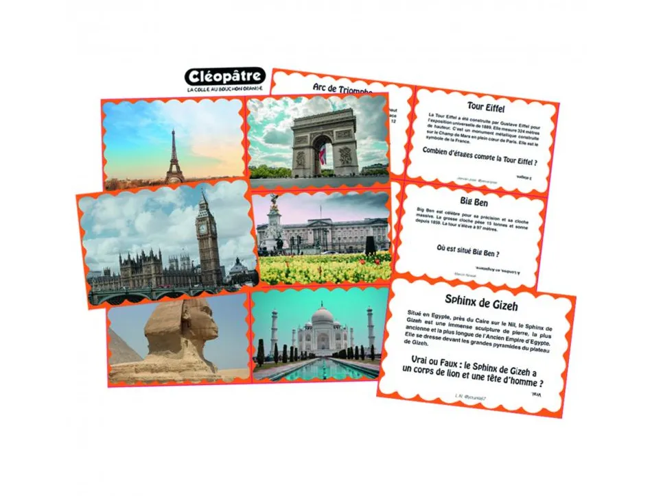 Bon point cleopatre photos monuments 9x6cm lot de 120 unites