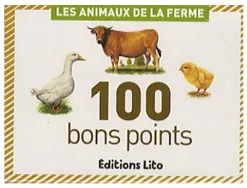 Bon point éditions lito animaux ferme texte pédagogique au verso 61x82mm boîte 100 unités
