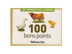 Bon point éditions lito animaux ferme texte pédagogique au verso 61x82mm boîte 100 unités
