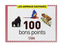 Bon point éditions lito animaux sauvages texte pédagogique au verso 61x82mm boîte 100 unités