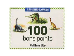 Bon point éditions lito dinosaures texte pédagogique au verso 61x82mm boîte 100 unités