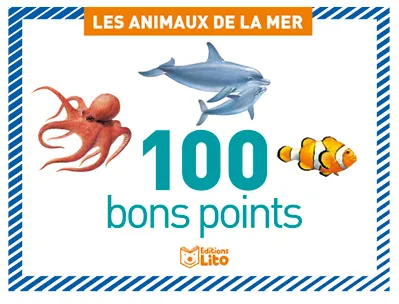 Bon point éditions lito les animaux de la mer texte pédagogique au verso 61x82mm boîte 100 unités