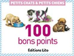Bon point éditions lito petits chats & petits chiens texte pédagogique au verso 61x82mm boîte 100 unités
