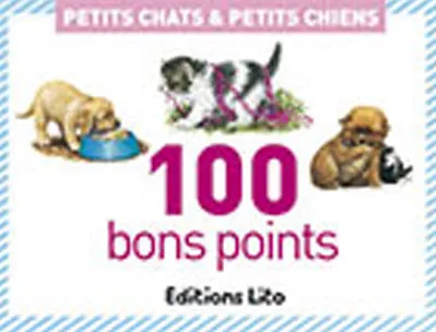 Bon point éditions lito petits chats & petits chiens texte pédagogique au verso 61x82mm boîte 100 unités