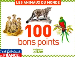 Bon point editions lito animaux du monde texte pedagogique au verso 61x82mm boite 100 unites