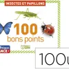 Boîte à bons points éditions lito insectes et papillons avec texte pégagogique au verso 61x82mm 100 unités
