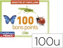 Boîte à bons points éditions lito insectes et papillons avec texte pégagogique au verso 61x82mm 100 unités