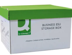 Boîte archivage définitif q-connect carton pour 3 boîtes a4 dos 100mm montage automatique 327x387x250mm