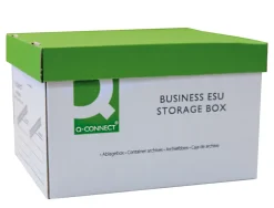 Boîte archivage définitif q-connect carton pour 3 boîtes a4 dos 100mm montage automatique 327x387x250mm