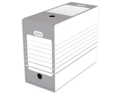 Boîte archives elba carton 466x440mm dos 150mm système montage automatique coloris gris