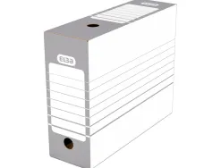Boîte archives elba carton 466x440mm dos 100mm système montage automatique coloris gris