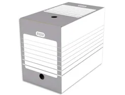 Boîte archives elba carton 466x440mm dos 200mm système montage automatique coloris gris