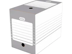 Boîte archives elba carton 466x440mm dos 200mm système montage automatique coloris gris