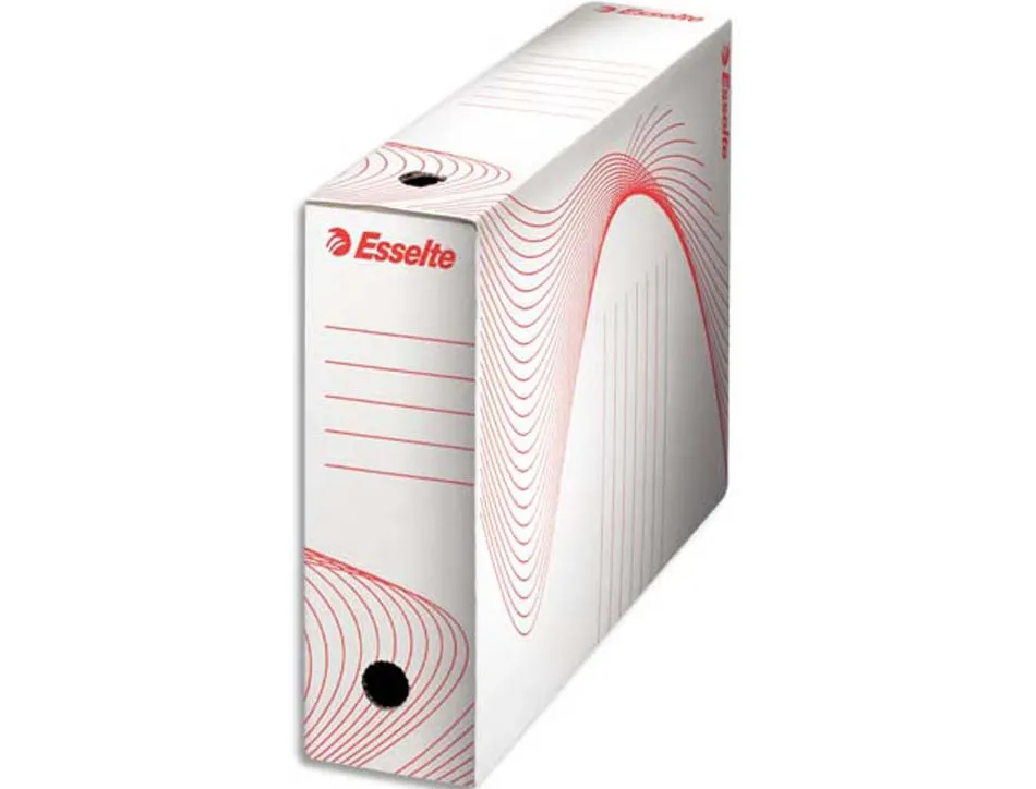 Boîte archives esselte carton ondulé kraft blanc dos 10 cm conditionnement caisse