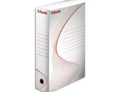 Boîte archives esselte standard carton ondulé recyclable a4 245x345mm dos 80mm assemblage manuel facil coloris blanc