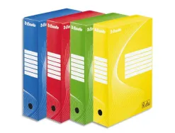 Boîte archives esselte standard carton ondulé recyclable a4 245x345mm dos 100mm assemblage manuel facil coloris blanc