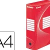 Boîte archives esselte vivida carton ondulé recyclable a4 2 50x80x352mm parois doubles dos 80mm livré plat coloris rouge