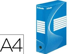 Boîte archives esselte vivida carton ondulé recyclable a4 2 50x80x352mm parois doubles dos 80mm livré plat coloris bleu