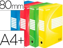 Boîte archives esselte vivida carton ondulé recyclable a4 2 50x80x352mm parois doubles dos 80mm livré plat ass - 10 un