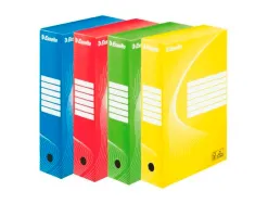 Boîte archives esselte vivida carton ondulé recyclable a4 2 50x80x352mm parois doubles dos 80mm livré plat ass - 10 un