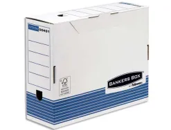 Boîte archives fellowes bankers box carton recyclé 25x33cm dos 10cm coloris gris/blanc lot 10 unités
