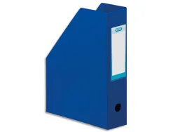 Boîte classement elba pan coupé pvc 320x240mm dos 70mm trou préhension porte-étiquette soudé livré plat coloris bleu