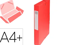 Boîte classement exacompta exabox carte lustrée 7/10e a4+ 25x33cm dos 4cm coloris rouge