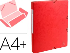 Boîte classement exacompta exabox carte lustrée 7/10e a4+ 25x33cm dos 2,5mm coloris rouge