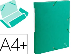 Boîte classement exacompta exabox carte lustrée 7/10e a4+ 25x33cm dos 2,5mm coloris vert