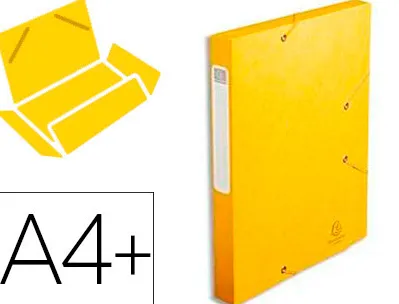 Boîte classement exacompta nature future carte lustrée 7/10e a4+ 240x320mm dos 40mm 600g coloris jaune
