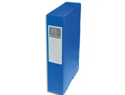Boîte classement exacompta exabox carte lustrée 7/10e a4+ 25x33cm dos 6cm coloris bleu