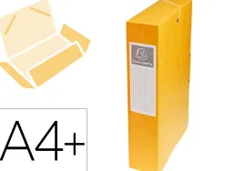Boîte classement exacompta exabox carte lustrée 7/10e a4+ 25x33cm dos 6cm coloris jaune
