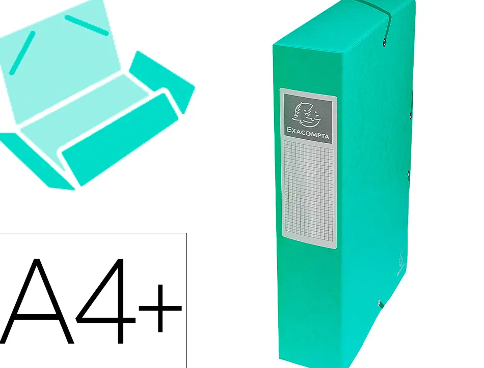 Boîte classement exacompta exabox carte lustrée 7/10e a4+ 25x33cm dos 6cm coloris vert