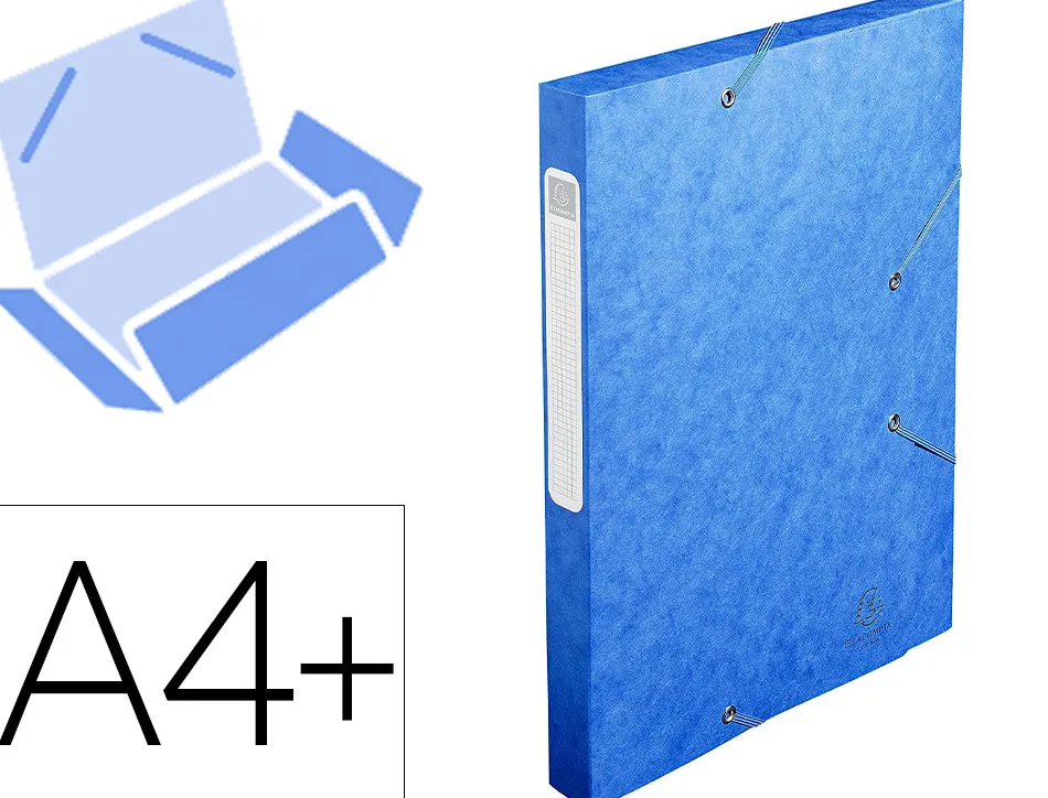 Boîte classement exacompta exabox carte lustrée 7/10e a4+ 25x33cm dos 2,5cm coloris bleu